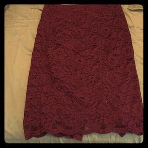 Magenta lace skirt
